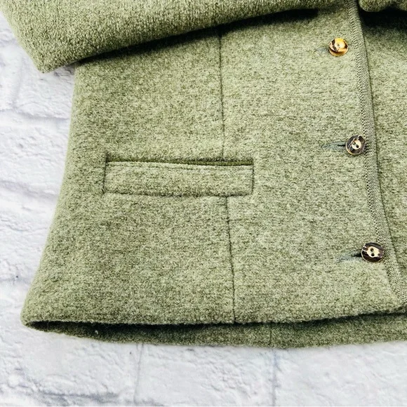 Geiger Tyrol Boiled Wool Jacket 46 / US 14 XL Olive Green Made in Austria - Picture 5 of 11